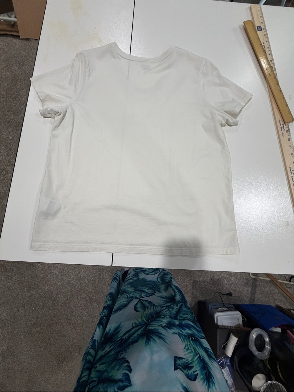 Lands' End Cream Short Sleeve Crew Tee